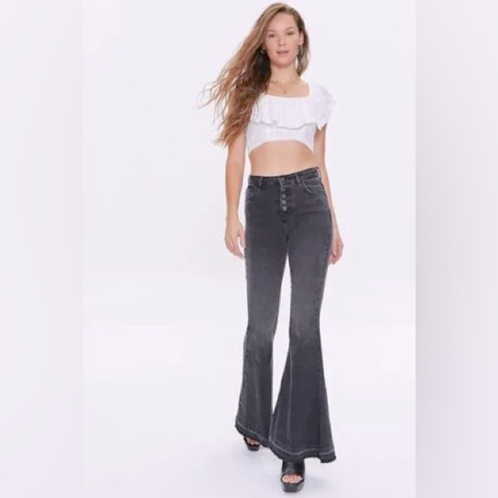 Forever 21 Grey Flared Jeans - Size 25